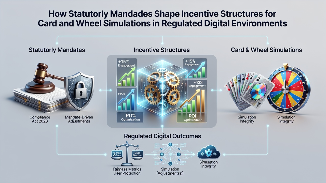 Regulatory compliance dashboard showing incentive tracking for simulated card and wheel games